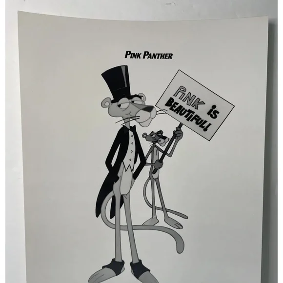 Vtg 1970’s CBS TV Ad Slick Photo BW 8 x 10 Pink Panther Rare